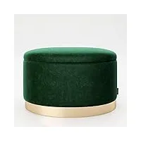playboy cm 677206pt pouf ovale avec espace de rangement, le pied d'or, vert foncé, 60 x 40 x 40 cm