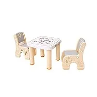 wfeng ensemble de table et de chaises en plastique pour enfants ensemble de lettres d'étude de bandes dessinées lettre famille chaise d'enfant facile à nettoyer et durable/jaune/b