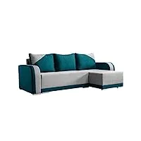 mirjan24 canapé d'angle avec fonction de couchage et coffre de lit, canapé d'angle universel en forme de l pour salon