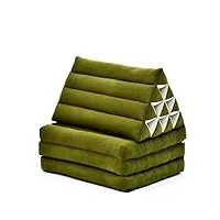 leewadee - matelas pliable confortable avec coussin lecture, futon japonais, chaise de sol ou pouf lit thaï 170 x 53 cm, vert
