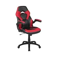 flash furniture chaise de jeu à dossier haut, fauteuil de bureau ergonomique, avec accoudoirs réglables et tissu en maille, idéale comme chaise de joueur, pour la maison et le bureau, rouge