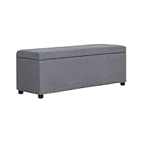vidaxl banc avec compartiment de rangement tabouret siège banquette pouf bout de canapé chambre à coucher salon intérieure maison gris clair polyester