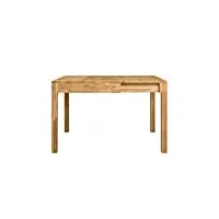 nordicstory marsi table de salle à manger extensible 85 – 125 cm en bois de chêne massif, idéale pour cuisine, salon, terrasse meubles de style nordique