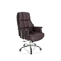 hjh office 706815 xxl fauteuil de direction commander similicuir marron fauteuil de bureau à rembourrage épais, dossier haut
