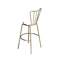 tabouret de bar moderne chaises de salle à manger petit comptoir de cuisine pub high tabourets - avec support dorsal/métal doré - coussin en cuir pu souple - roulement 200kg - blanc