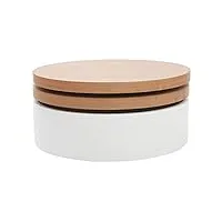 miliboo table basse ronde avec plateaux pivotants et rangement blanc et bois clair chêne d80 cm icon