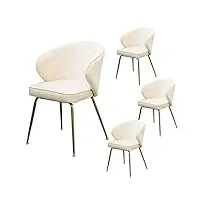 oug chaise iron chair/chaise de salle à manger, coussin éponge à rebond élevé, dossier ergonomique, convient à la salle à manger/au salon (52 × 56 × 79 cm)