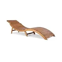 casaria® chaise longue bois d'acacia certifié fsc® pliable valise ergonomique ajustable chaise longue de jardin en bois