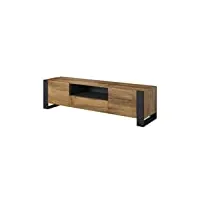 bim furniture nunki meuble tv bas en chêne anthracite 180 cm