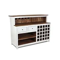 armoire de bar purewood | 150 x 110 x 55cm (lxhxp), bois recyclé | comptoir de vente, armoire en bois, minibar, meuble bar, comptoir en bois rustique