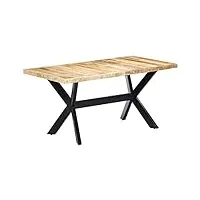 vidaxl brut table à dîner table de salle à manger table de repas table de cuisine meuble de cuisine maison 160x80x75 cm bois de manguier massif