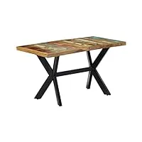 vidaxl table à dîner bois de récupération massif table de salle à manger table de cuisine table de repas meuble à dîner table à manger maison