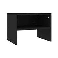 vidaxl table de chevet table de canapé table de nuit avec un compartiment ouvert salon chambre à coucher noir 40x30 x30 cm aggloméré