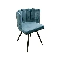 cmp paris chaise ariel revêtement en velours-bleu, métal, blue, cm