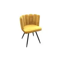 cmp paris chaise ariel revêtement en velours-jaune, métal, yellow, cm