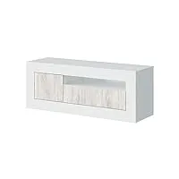 loungitude - meuble tv design 3 portes l139 cm - blanc