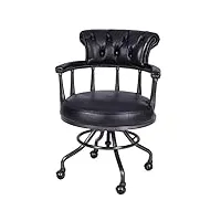 palazzo fauteuil de bureau pivotant en cuir avec accoudoirs noir