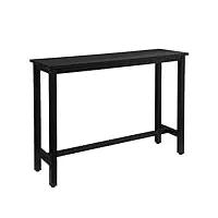woltu bt30sz table de bar table de bistrot table à manger structure en métal et plateau en mdf,140x40x100cm noir