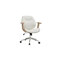 miliboo chaise de bureau design blanc et bois clair yorke