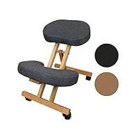 vivezen - tabouret, chaise ergonomique, siège assis genoux en bois pliable et réglable - 3 coloris