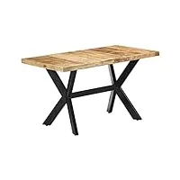 vidaxl table de salle à manger table à dîner table de cuisine table de repas meuble à dîner table à manger maison bois de manguier massif brut