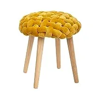 atmosphera - tabouret tricot moutarde