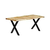 vidaxl table de salle à manger table à dîner table de repas meuble à dîner table de cuisine maison intérieur 180x90x76 cm bois de manguier massif