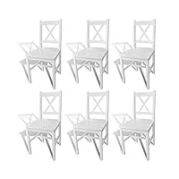 fauteuils et chaises chaises de cuisine chaise de salle à manger 6 pcs bois blanc