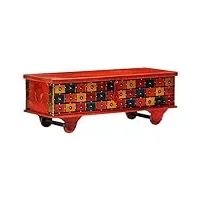 armoires et meubles de rangement coffres de rangement boîte de rangement rouge 110x40x40 cm bois d'acacia massif