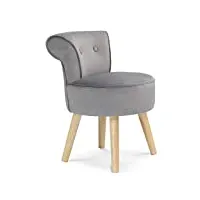 idmarket - fauteuil crapaud en velours gris