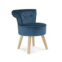 idmarket - fauteuil crapaud en velours bleu