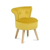 idmarket - fauteuil crapaud en velours jaune