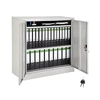 tectake 800412 armoire de bureau metallique verrouillable avec Étagères - diverses tailles au choix (90x40x90 cm | no. 402486)