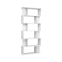 vidaxl bibliothèque séparateur de pièce etagère à livres cloison de séparation meuble de rangement diviseur de pièce couloir blanc brillant 80x24x192 cm aggloméré