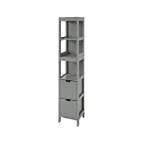 sobuy frg126-sg meuble colonne de salle de bain armoire haute – 4 étagères et 2 tiroirs