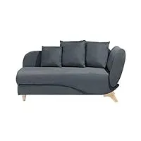 canapé chaise longue côté droit tapissé en velours gris foncé avec espace de rangement pratique pour salon design moderne et glamour beliani
