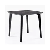 sklum table de jardin carrée en polyéthylène (85x85 cm) nati noir