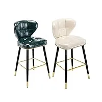 tabourets de bar moderne faux cuir chaise de salle à manger la taille chaise de bar  36,2"h kithchen chaise de petit déjeuner repose pieds siège rembourré pour compteur café salon - ensemble de 2