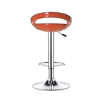 tabourets de bar tabourets de bar moderne réglable base chrome swivel barstools hauteur comptoir pub hydraulique chaises de cuisine pour comptoir de bar ( couleur : orange , taille : 80x40x40cm )