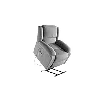 loungitude - detente - fauteuil de relaxation - electrique - releveur - en microfibre - gris