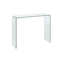 table console ou coiffeuse en verre transparent au design moderne pour intérieur minimaliste ou contemporain beliani