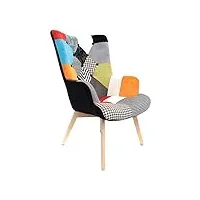 altobuy kerava - fauteuil patchwork motifs colorés