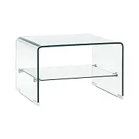vidaxl table basse table de salon table d'appoint bout de canapé table de canapé salle de séjour intérieur maison clair 50x45x33 cm verre trempé
