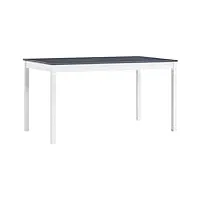 vidaxl pin table de salle à manger table à dîner table de cuisine table de repas meuble à dîner table à manger maison intérieur blanc et gris 140x70x73 cm