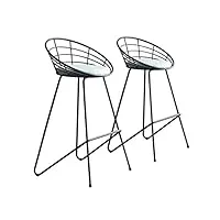 tabouret de bar ensemble de 2 tabourets de bar en éponge blanc/noir tabouret de bar piètements métalliques chaises hauteur 66 / 67cm choix de couleur chaise de salle à manger