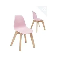 kayelles lot de 2 chaises enfant scandinave juba (rose)