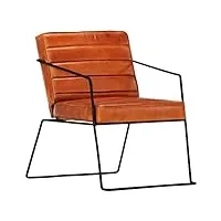 vidaxl fauteuil chaise de salon fauteuil de bureau chaise de chambre fauteuil de salle de séjour maison intérieur brun roux cuir véritable