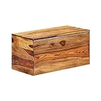 vidaxl coffre de rangement boîte de rangement boîte de stockage coffre de stockage salon chambre à coucher maison bois de sesham solide