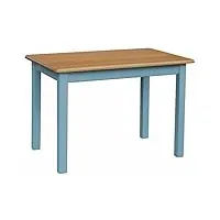 alder table de cuisine en bois de pin massif bleu 80 x 120 cm