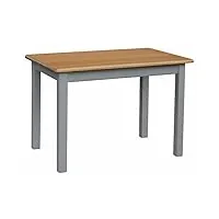 k koma alder table à manger, table de cuisine, en bois de pin massif, gris (80 x 120)